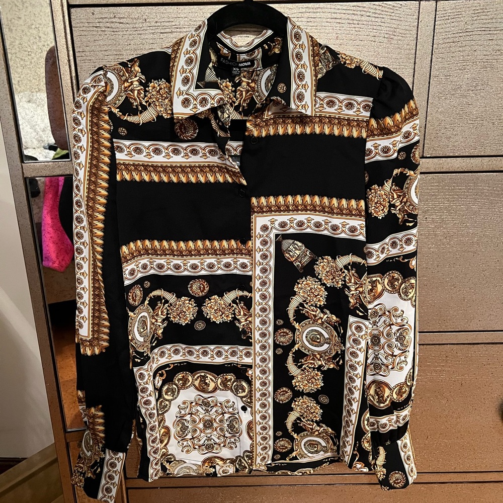 Inspired Versace long sleeves brand new button up!